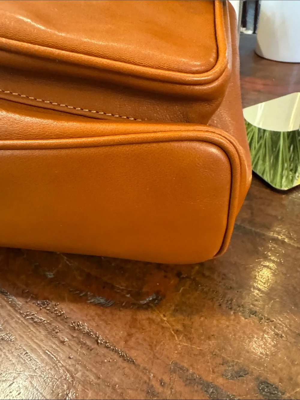 🩵Gucci Vintage (1990s) Tan Leather Bamboo-Handle Backpack - Authentic